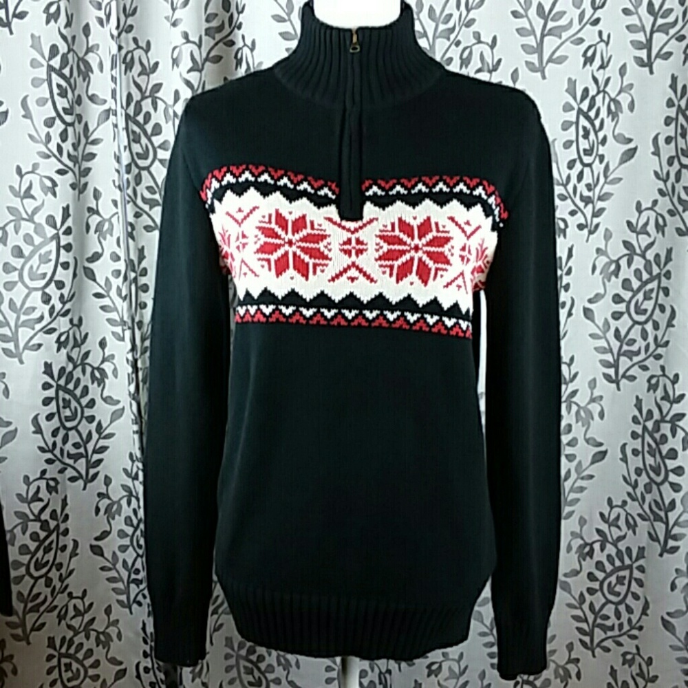 CHAPS 1/4 ZIP Pullover Sweater Sweatshirt